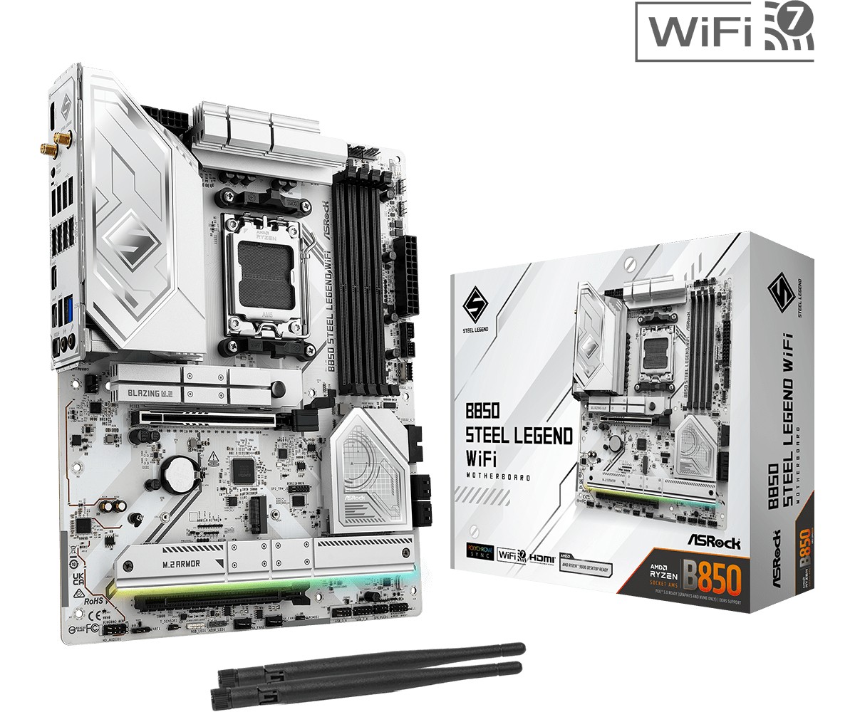 Płyta główna B850 Steel Legend WiFi AM5 4DDR5 ATX 
