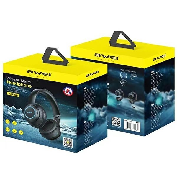 Słuchawki stereo Bluetooth A300BL nauszne Czarne 