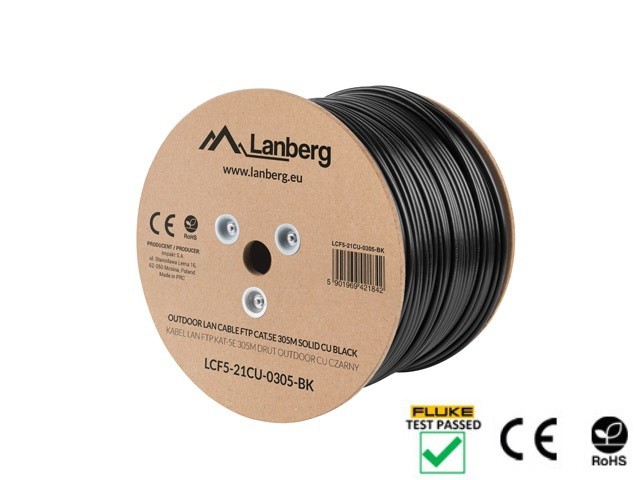 Kabel FTP Kat.5E CU 305 m drut outdoor 