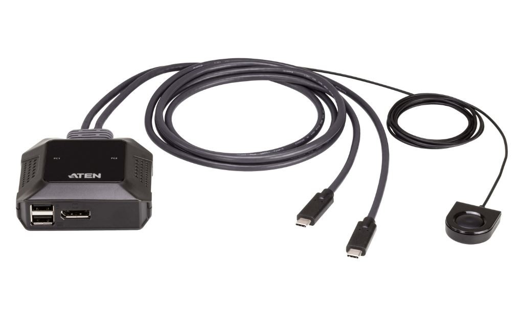 Przełącznik kablowy 2-portowy  4K USB-C DP KVM 