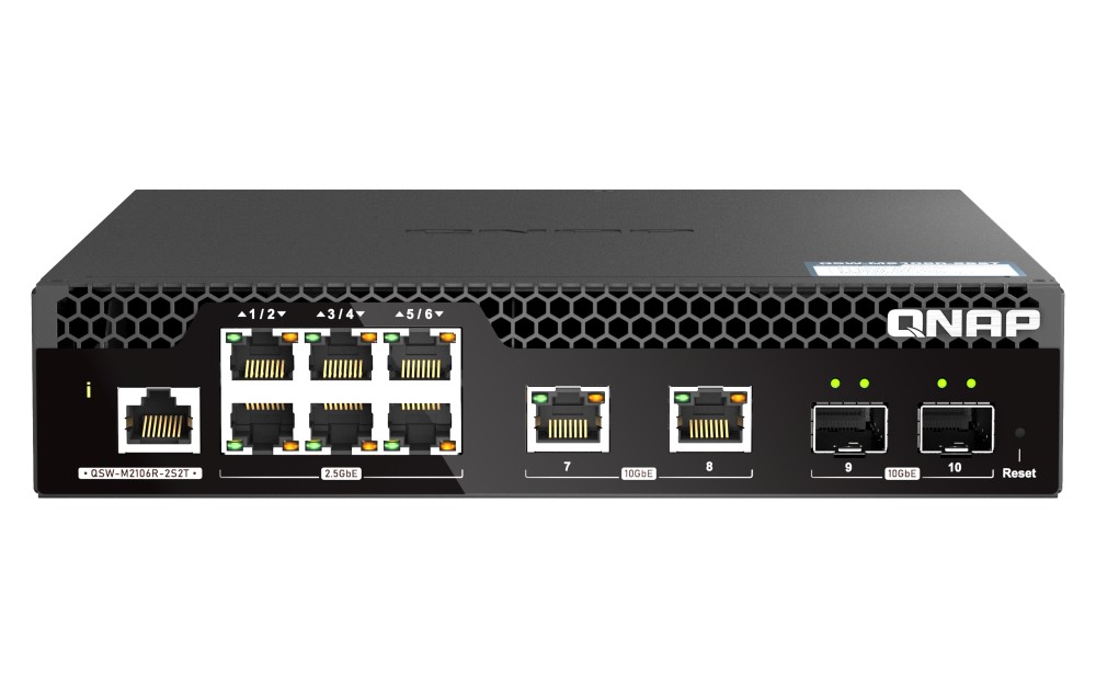 Przełącznik QSW-M2106R-2S2T 2 x 10GbE SFP+ 6 x 2.5GbE RJ45 