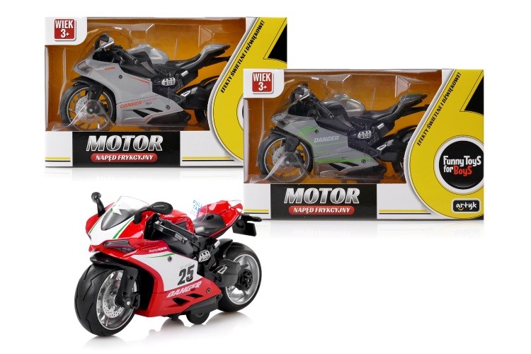 Motor z napędem frykcyjnym dźwięk, światło