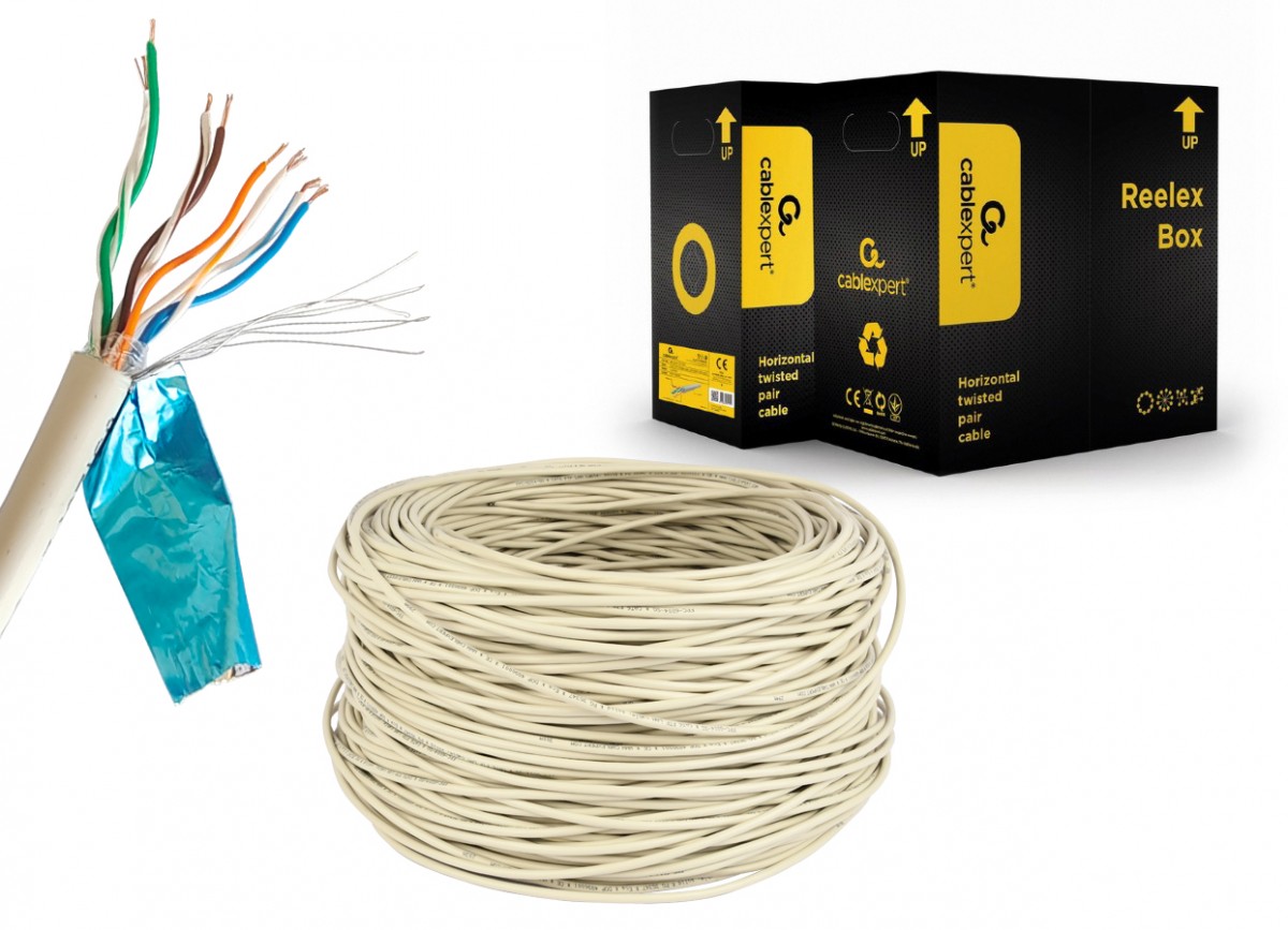 Kabel FTP-ekranowany KAT 5e linka AWG24 305m szar