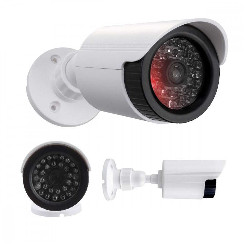 Atrapa kamery tubowej, diody IR LED, IR1800 W biała, 2xAA, ABS 