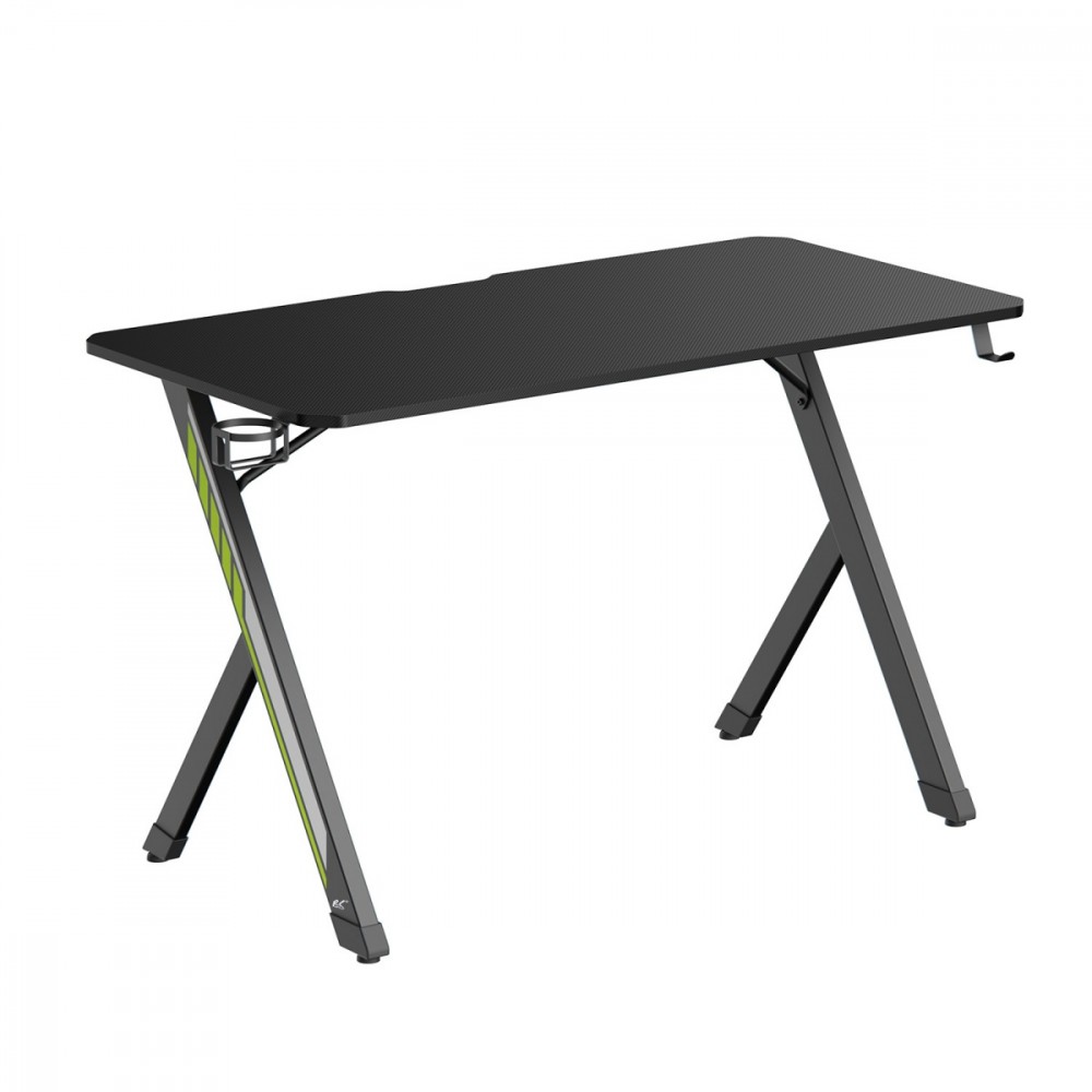 Biurko gamingowe NanoRS 120x60x75cm RS101 z uchwytem na słuchawki i kubek Czarne 