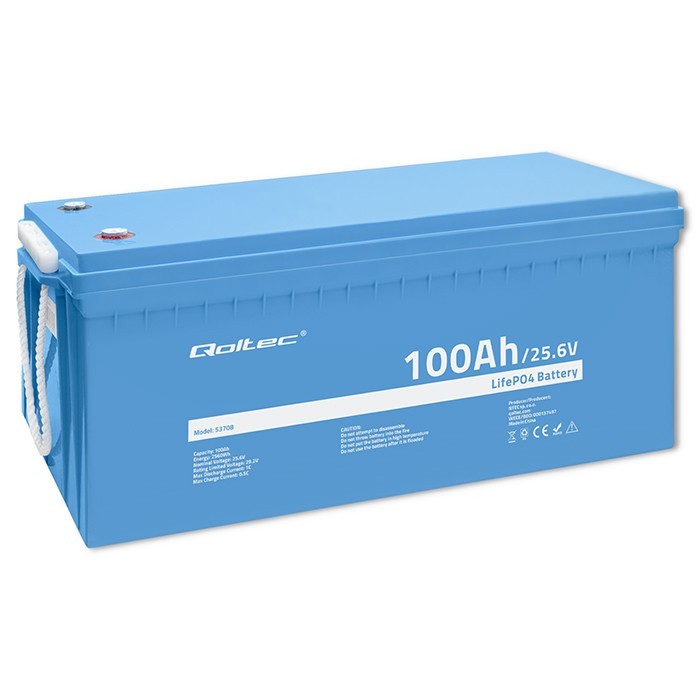 Akumulator LiFePO4 Litowo-Żelazowo-Fosforanowy | 25.6V | 100Ah | 2560Wh | BMS 