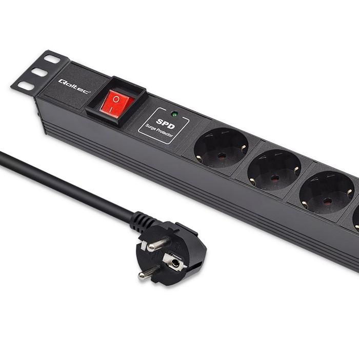 Listwa zasilająca PDU do RACK 19" | 1U | 16A | 6xSchuko | 1.8m 