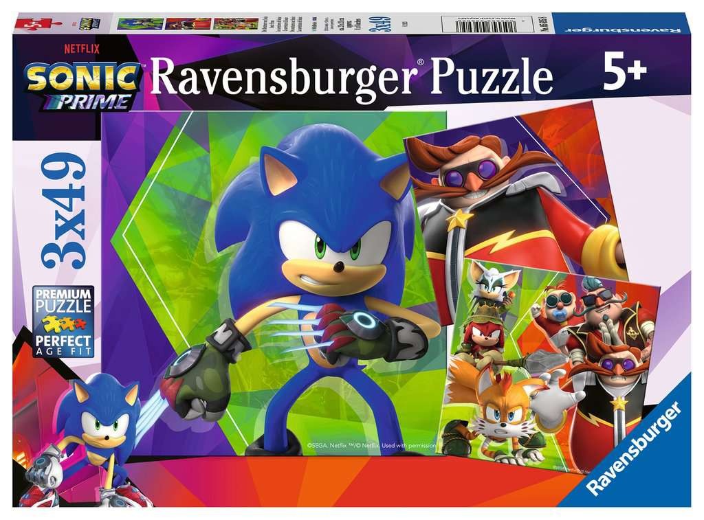 Puzzle 3x49 elementów Sonic Prime 