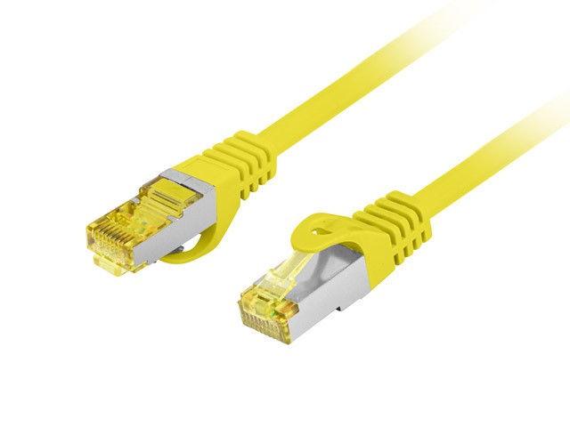 Patchcord kat.6a S/FTP LSZH CU 0.25m żółty fluke 