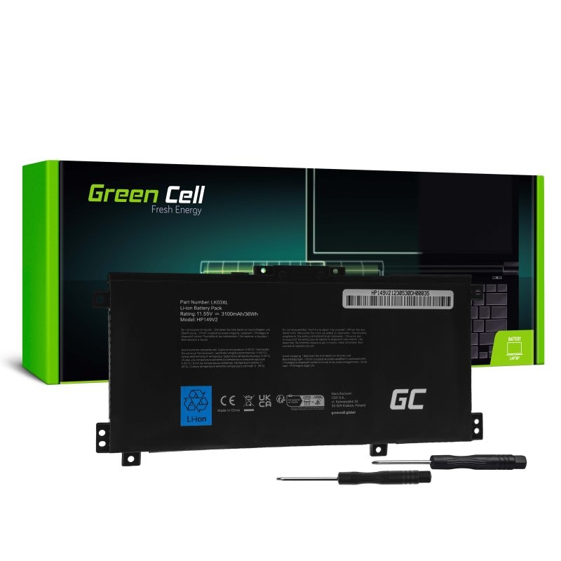 Bateria LK03XL 11,55V 3100mAh do HP Envy x360 15-BP 15-CN 17-AE 