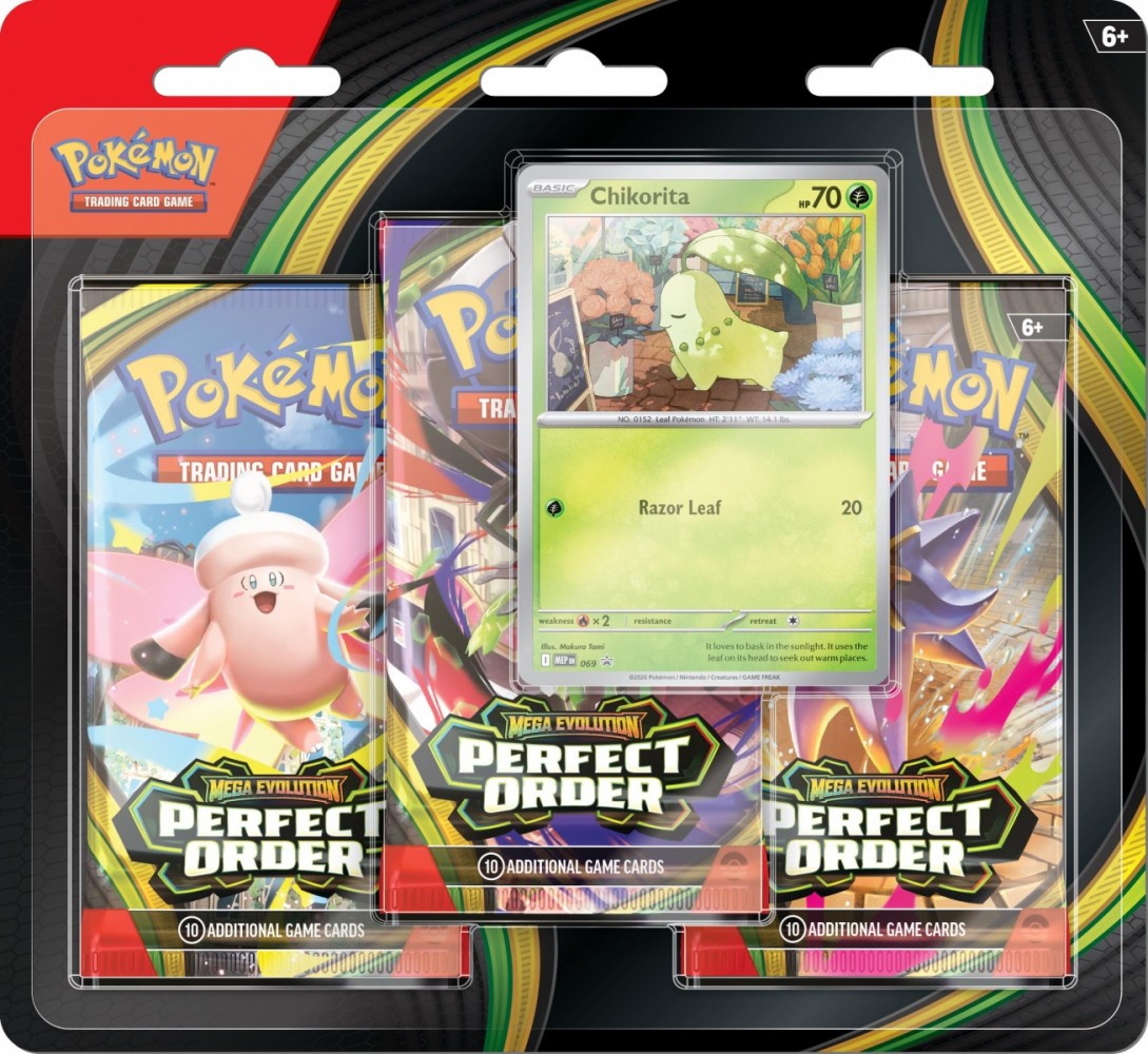 Karty Mega Evolution - Perfect Order - 3-Pack Blister A