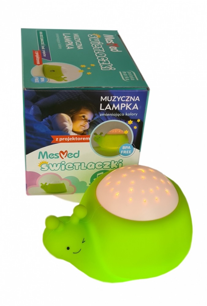 Lampka nocna  z projektorem i poztywką MM003 Ślimaczuś