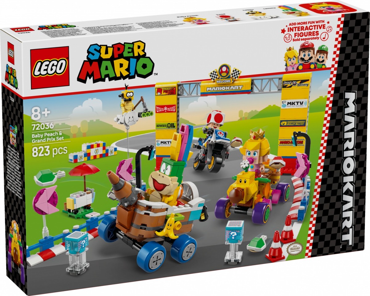 Klocki Super Mario 72036 Mario Kart - Zestaw Baby Peach i Grand Prix 