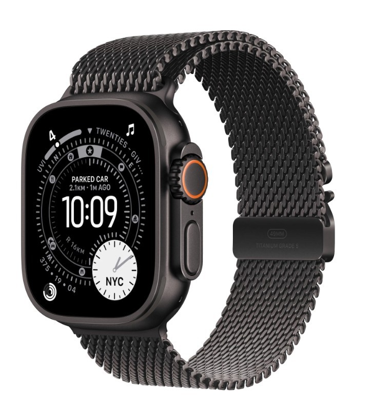 Watch Ultra 3 GPS + Cellular, koperta 49 mm z tytanu w kolorze czarnym, bransoleta mediolańska z tytanu w kolorze czarnym - rozmiar S