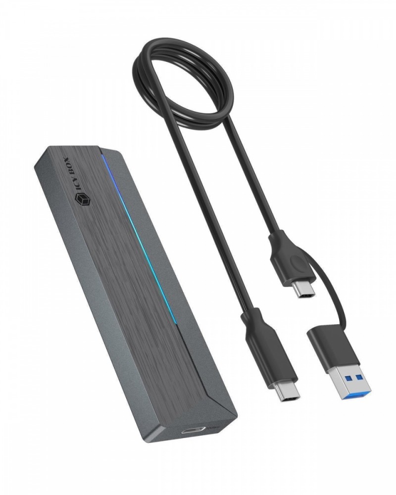 Obudowa dysku IB-1826MCL-CU31 M.2 NVMe i SATA obudowa, RGB lighting, USB 3.2 Gen 2, 10 Gbps 