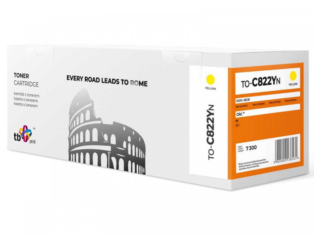 Toner do OKI C822 TO-C822YN YE 100% nowy 