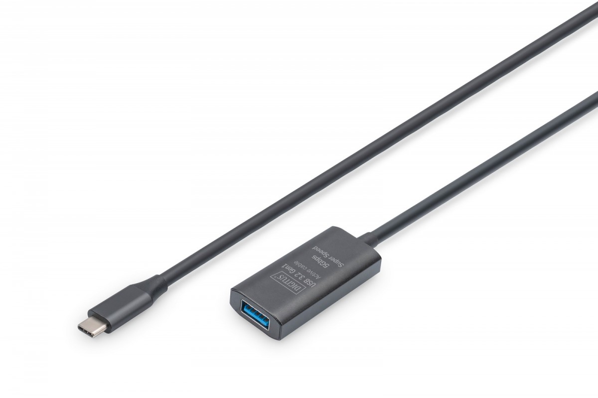 Kabel przedłużający aktywny, USB 3.2 Gen1 5Gbps, USB-C - USB-A, 5m 