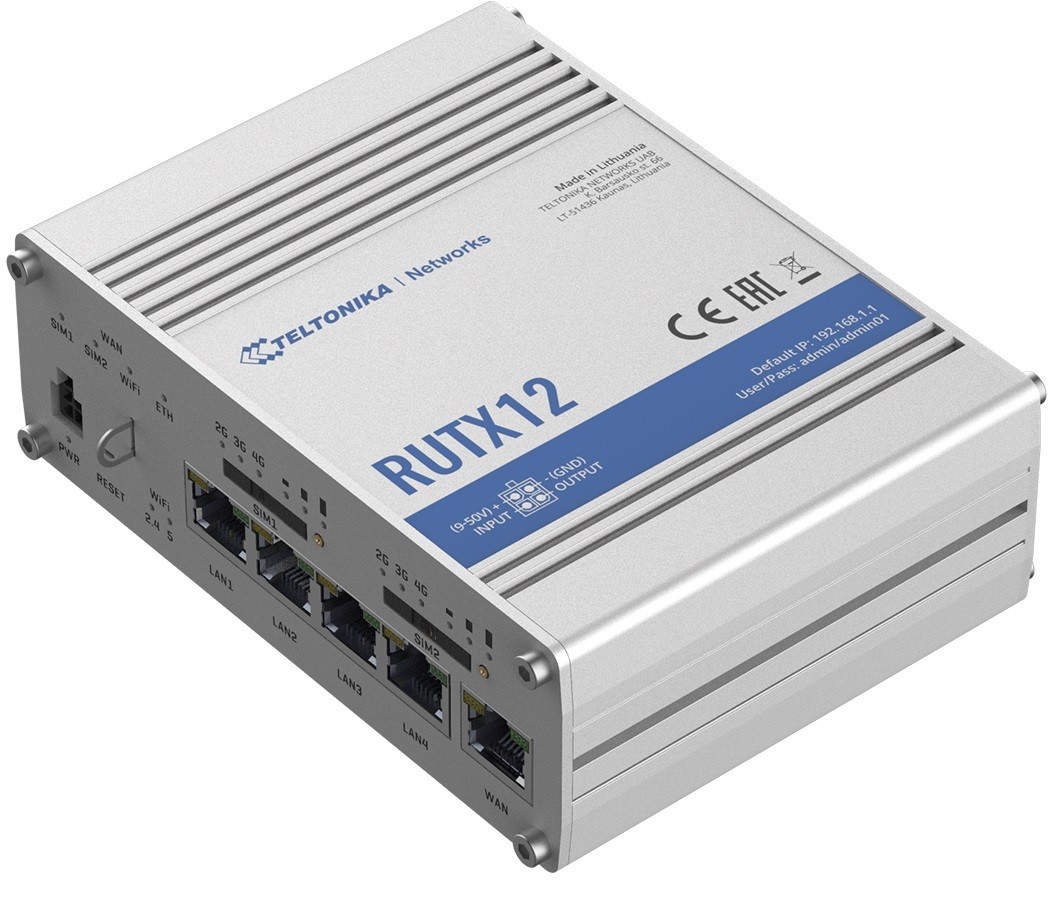 Router LTE RUTX12 (Cat 6), WiFi, BLE,  GNSS, Ethernet
