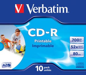 CD-R 52x 700MB 10P JC Printable Azo 43325 