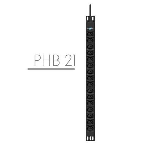 Listwa zasilająca rack pdu 19"  16a 16x iec c13 3m c20 montaż   pionowy czarna 