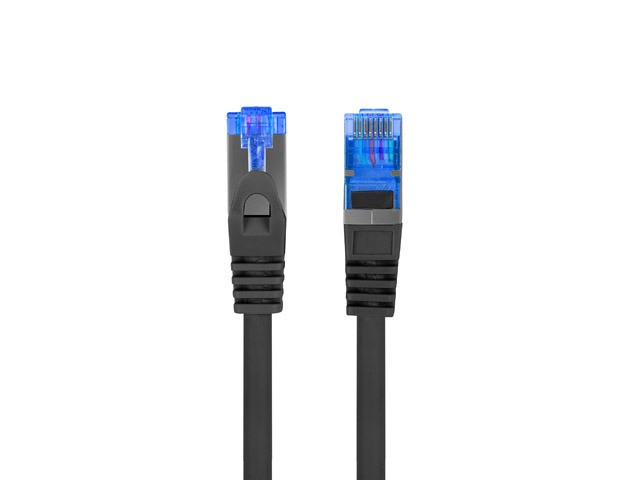 Patchcord kat.6a S/FTP LSZH CCA 0.25m czarny fluke 