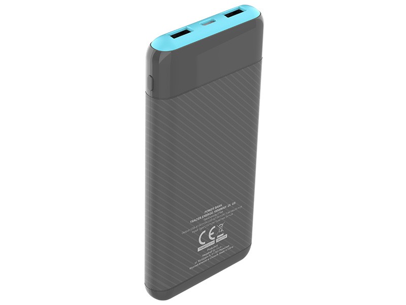 PowerBank EnerGo 10000mAh szaro-niebieski