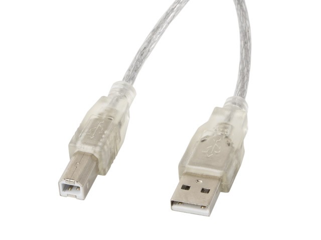 Kabel USB 2.0 AM-BM 3M Ferryt przezroczysty 