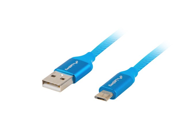 Kabel Premium USB micro BM - AM 2.0 1m niebieski QC 3.0 