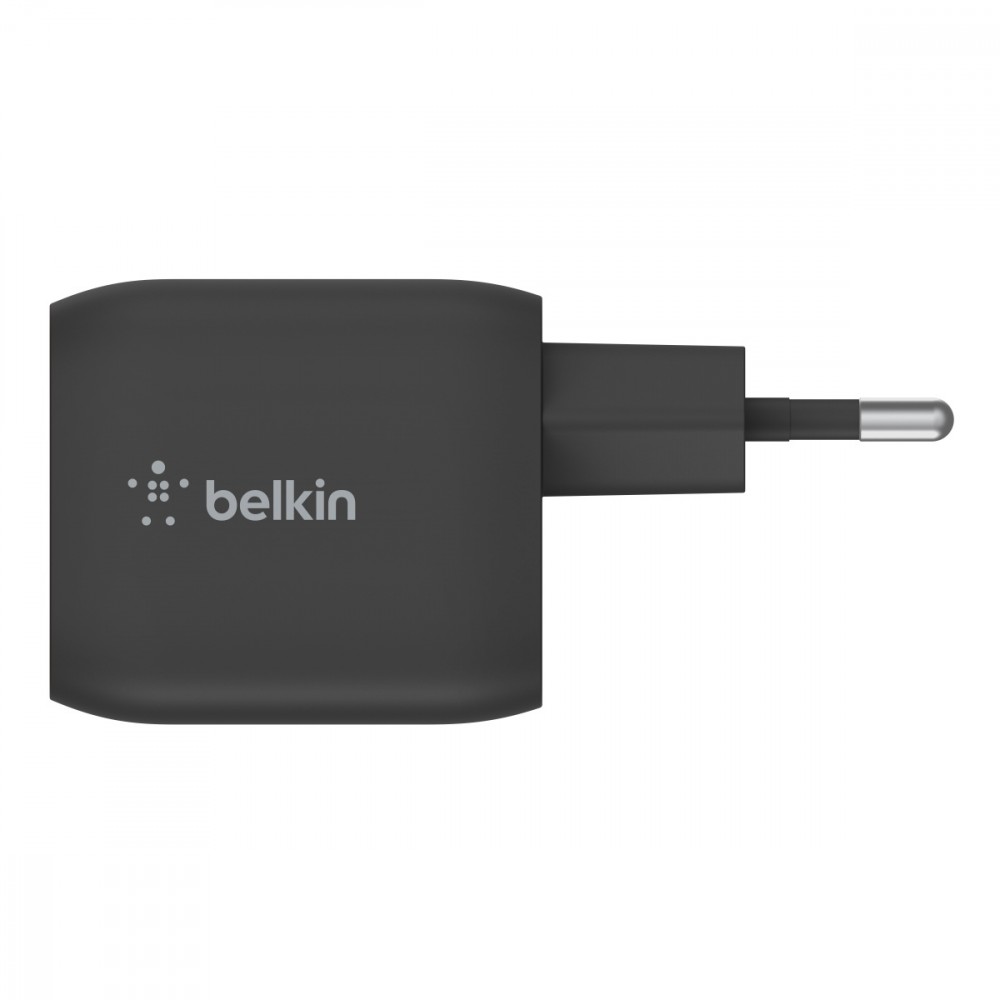 Ładowarka podwójna ścienna 45W USB-C GAN z PPS czarna 