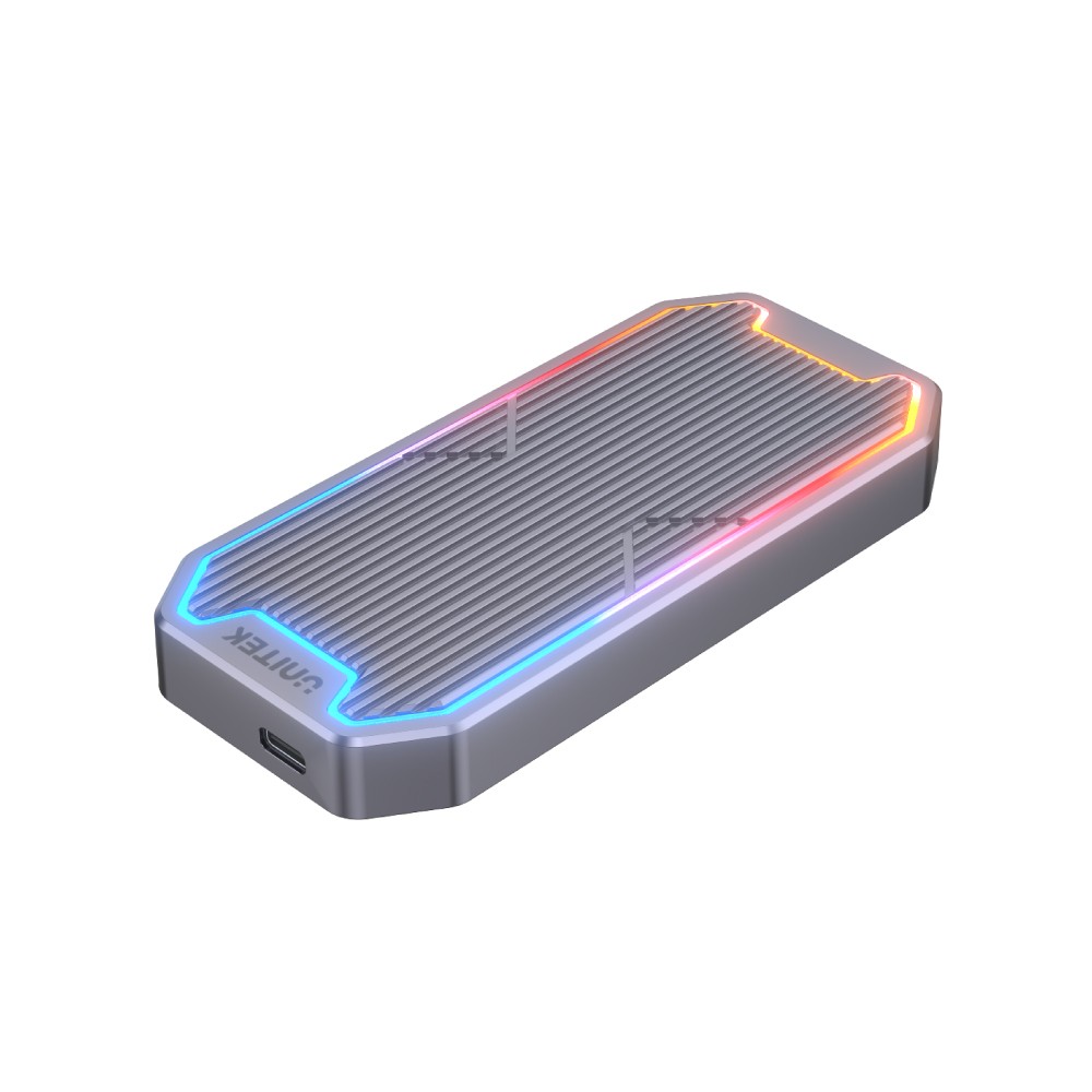 Obudowa dysku SSD M.2 NVMe/SATA 10Gbps, RGB; S1210B