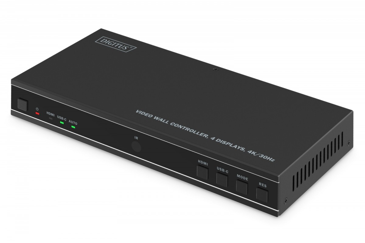 Kontroler ściany wideo 1xHDMI/USB-C (DP 1.2a) do 4xHDMI 4K/30Hz, USB-C, Audio 3.5mm, S/PDIF, RS232, sterowanie IR, 8 formatów wyświetlania