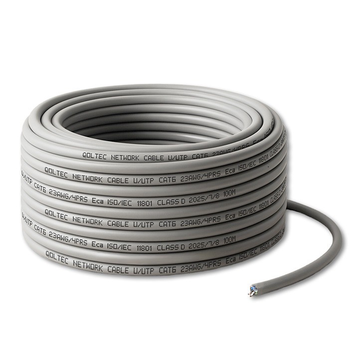 Kabel patchcord sieciowy skrętka UTP | Miedziany Cu | CAT6 | Highspeed 1Gb/s | LAN | 100m | Szary 
