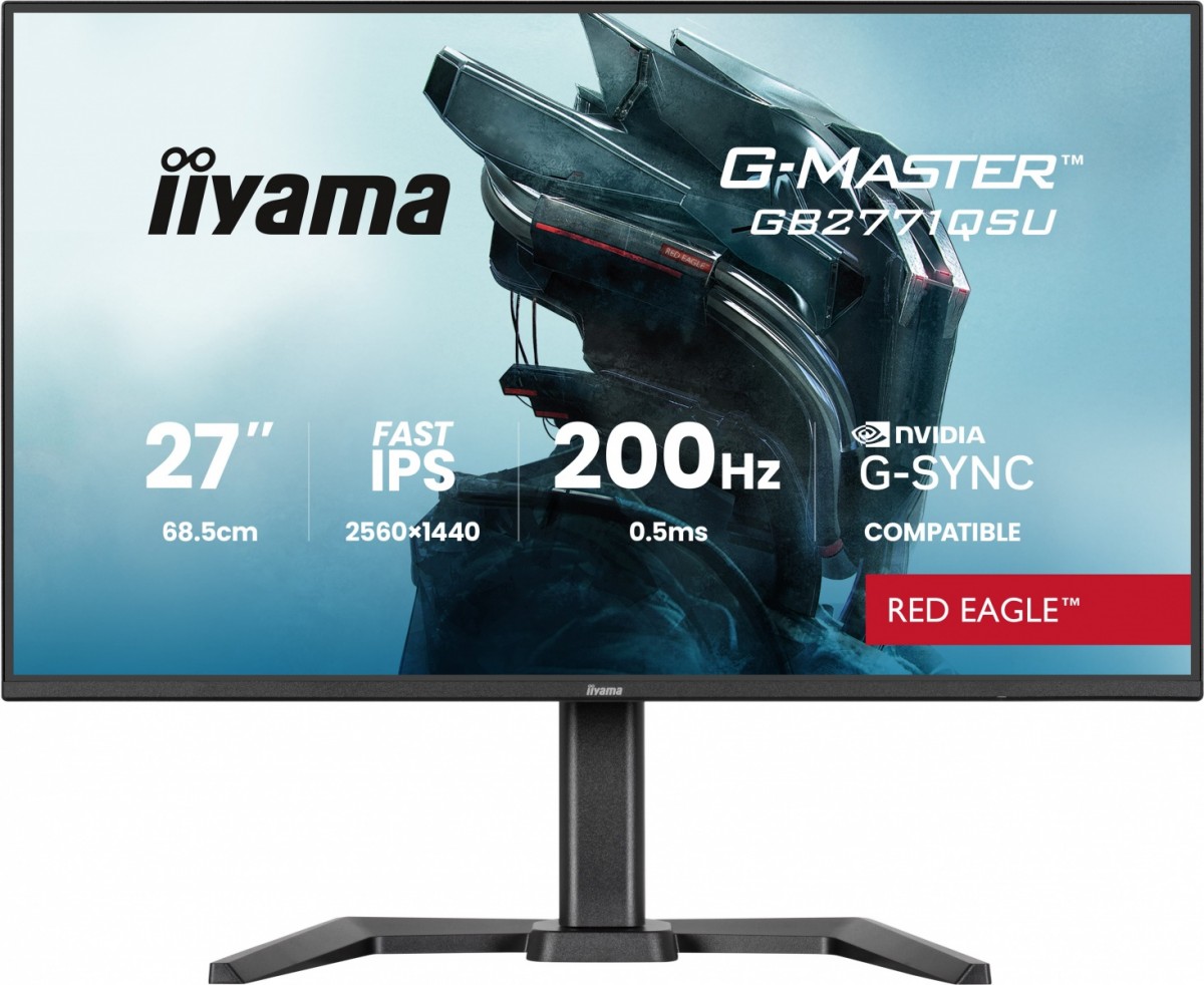 Monitor 27 cali GB2771QSU-B1 QHD,Fast IPS,200Hz,HAS (150) PIVOT,2xUSB 3.2,2xUSB C,0,5ms,2xHDMI,DP,350cd,Adaptive G-SYNC 2560x1440@48-240Hz DP only
