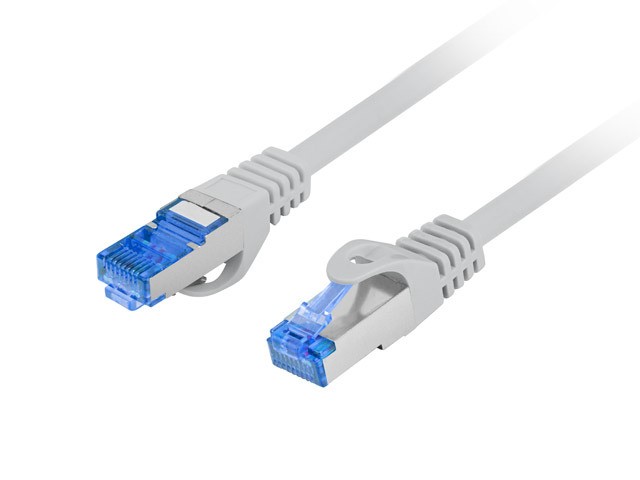 Patchcord kat.6a S/FTP LSZH CCA 0.25m szary fluke 