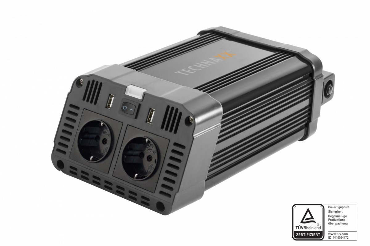 TE16 Przetwornica (falownik) o mocy ciągłej 1.200W (2x VAC 230V / 2x USB) 