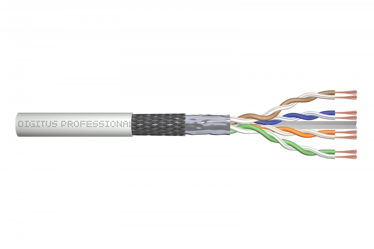 Kabel teleinformatyczny patchcordowy kat.6, SF/UTP, linka, AWG 26/7, LSOH, 100m, karton, szary