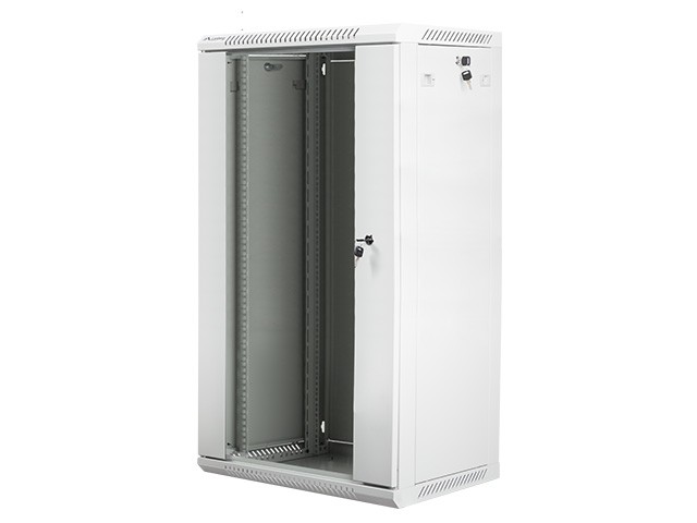 Szafa instalacyjna wisząca 19 cali 22U 600X450mm szara (drzwi szklane)