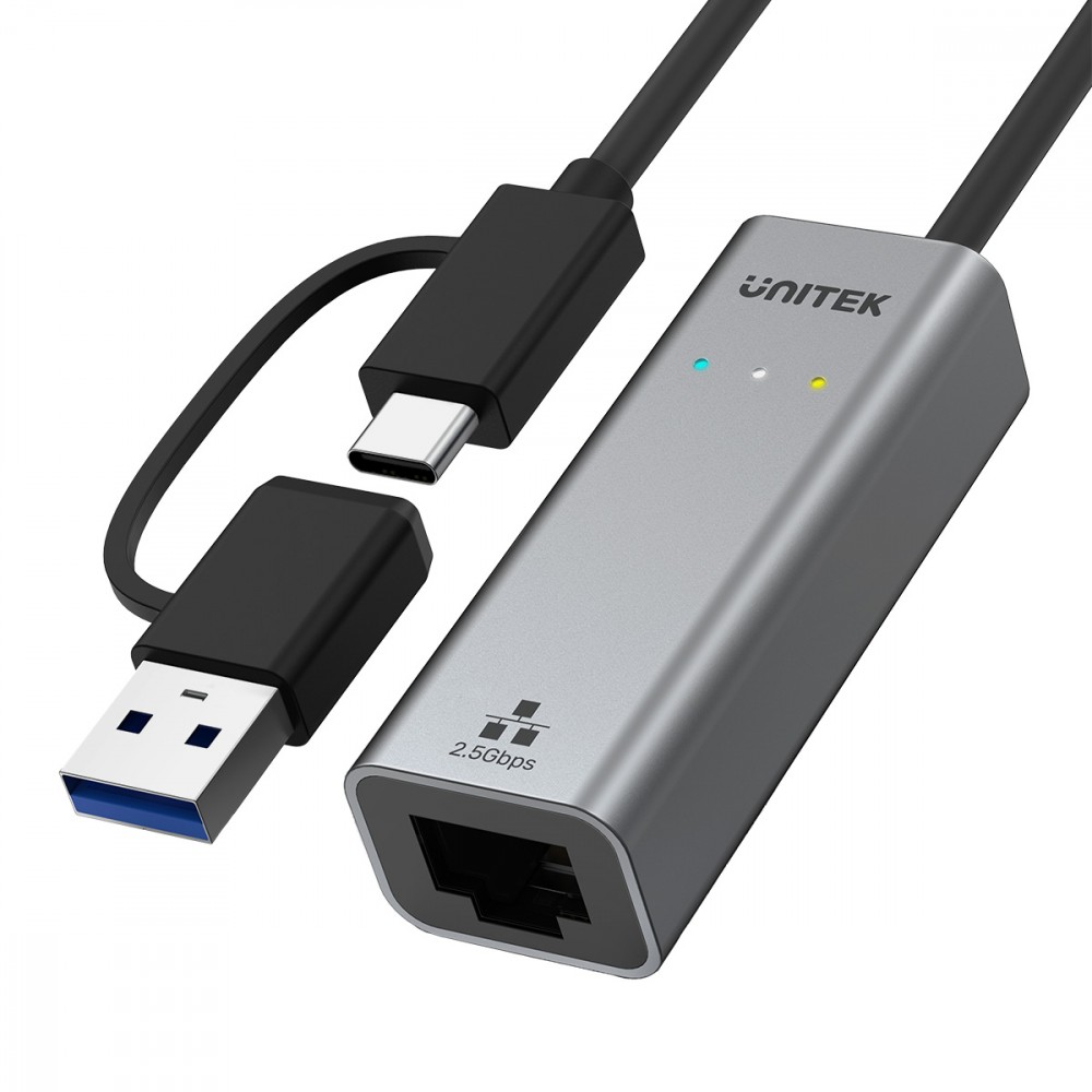 Adapter USB-A/C 3.1 GEN1 RJ45; 2,5 Gbps; U1313C 