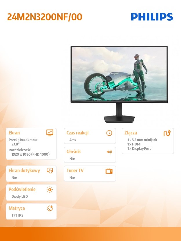 Monitor 24M2N3200NF IPS 23.8 cala 144Hz HDMI DP 