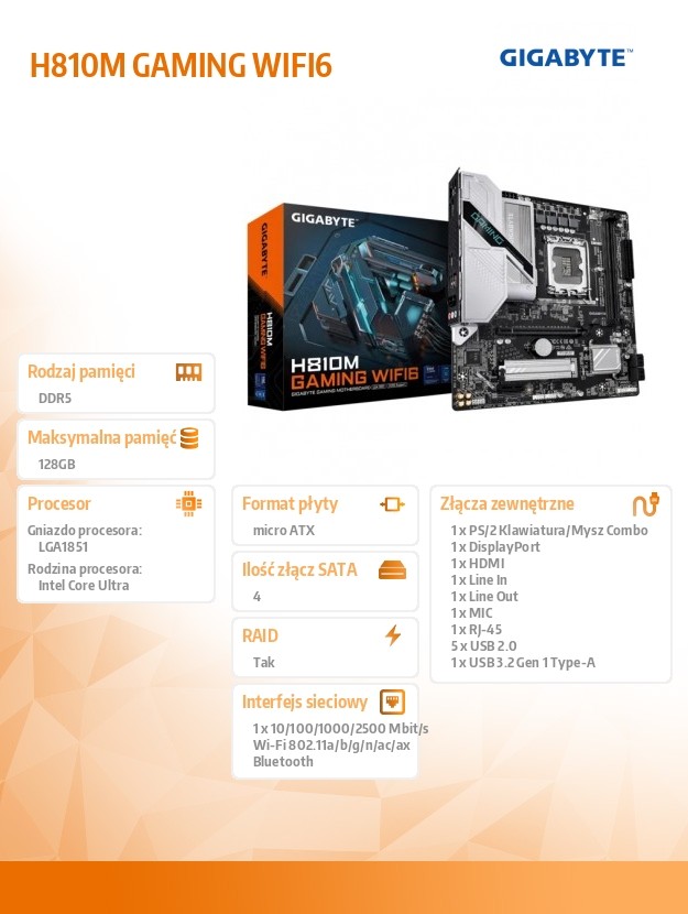 Płyta główna H810M GAMING WIFI6 