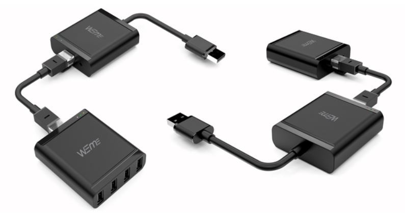 Przedłużacz USB2.0 over IP 4xUSB; 60m; Y-2516 