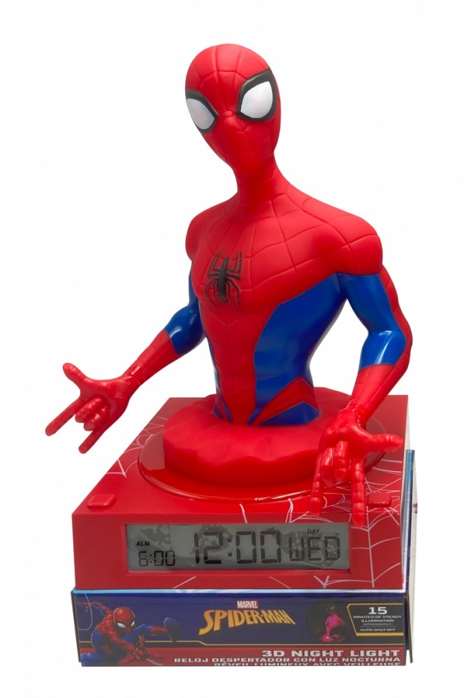 Lampka 3D z budzikiem Spider Man 