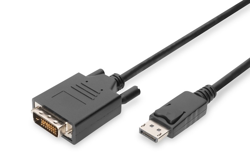 Kabel adapter Displayport z zatrzaskiem 1080p 60Hz FHD Typ DP/DVI-D (24+1) M/M 1m Czarny 