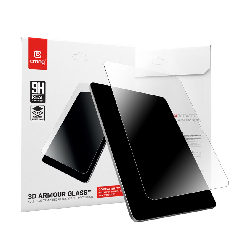 3D Armour Glass - Szkło hartowane iPad Air 13 M4 2026 iPad Air 13 M3 2025 iPad Air 13 M2 2024 iPad Pro 12.9 2022-2018