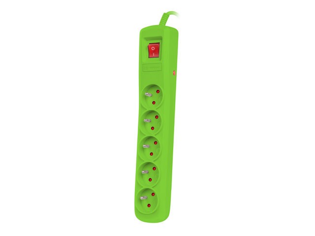 Listwa przeciwprzepięciowa Bercy 400 1,5m (5 gniazd) Zielona 