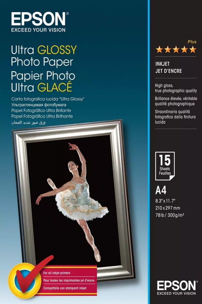 Papier Ultra Glossy Photo 15 arkuszy 300 g/m2  A4 