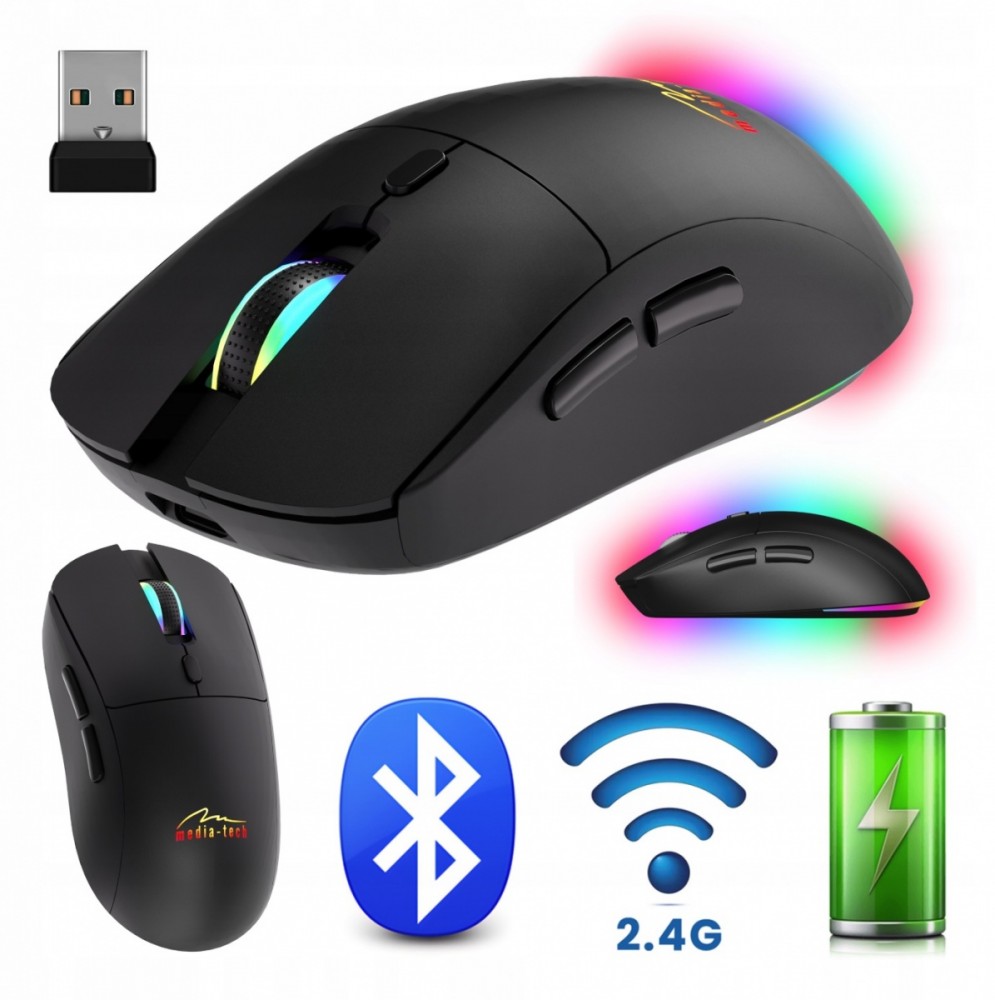 Bezprzewodowa mysz 2w1 (BT/RF)SILENT&RECHARGE 