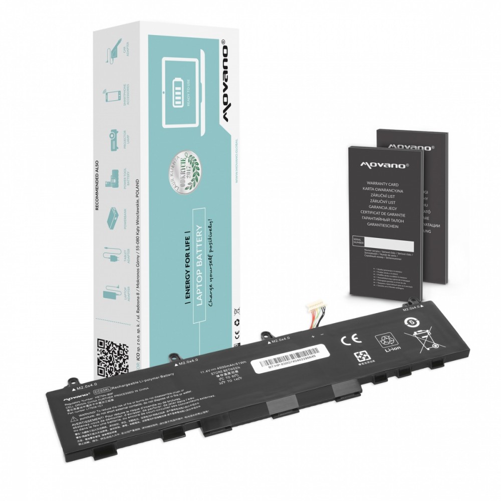 Bateria CC03XL do HP EliteBook 830 840 G7 G8 ZBook Firefly 14 G7 G8 - 4500 mAh (51 Wh)