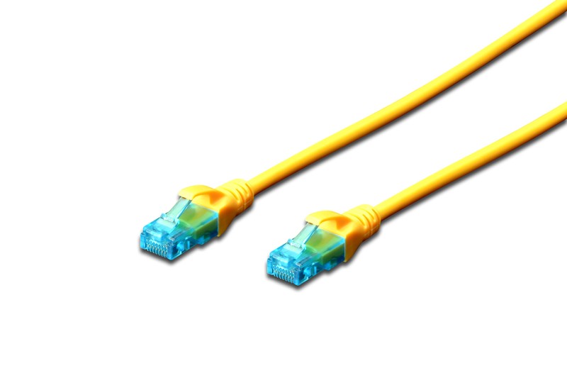 Patch cord U/UTP kat.5e PVC 0,5m żółty 