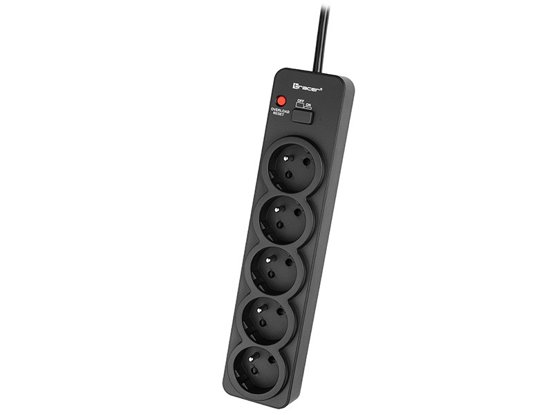 Listwa zasilająca PowerGuard PRO 1.8m (5 gniazd, 1 włącznik) czarna 